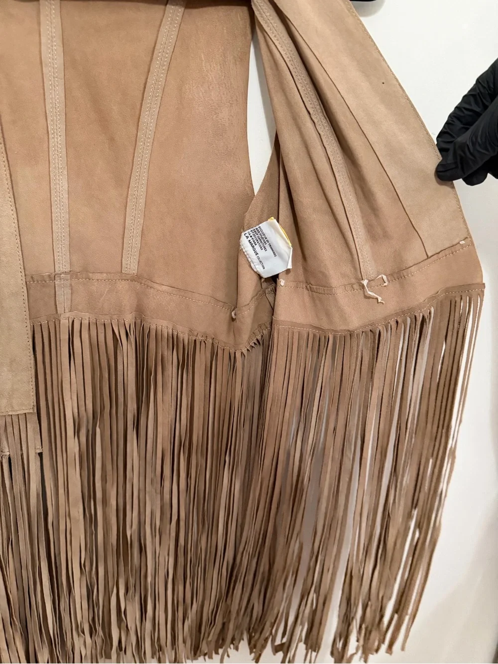 LAMARQUE Collection Suede Fringe Vest Women’s Medium Tan Western Boho Festival - Picture 9 of 13